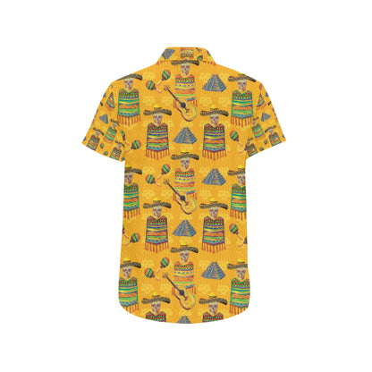 Maracas Mexican Style Pattern Print Design 02 Men's Short Sleeve Button Up Shirt