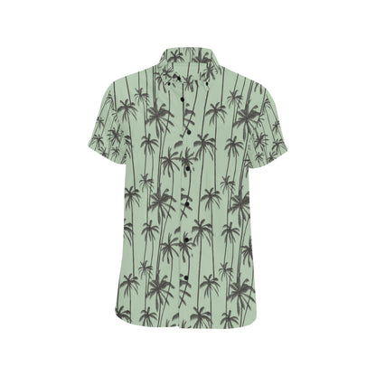 Palm Tree Pattern Print Design A04 Men's Short Sleeve Button Up Shirt