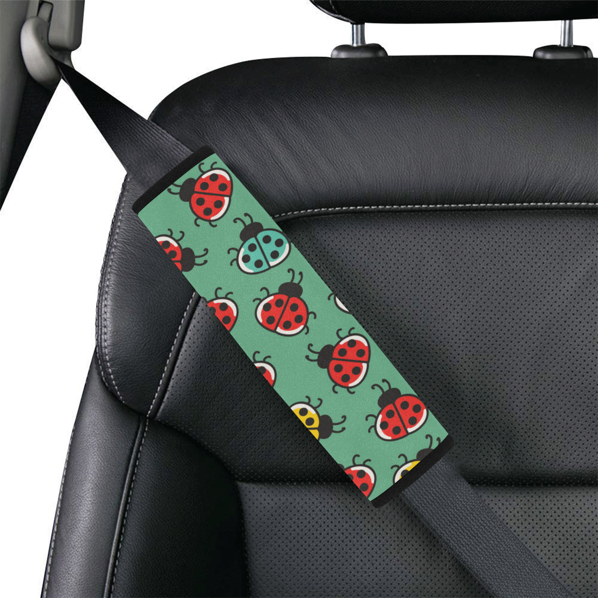 Ladybug Pattern Print Design 02 Car Seat Belt Cover