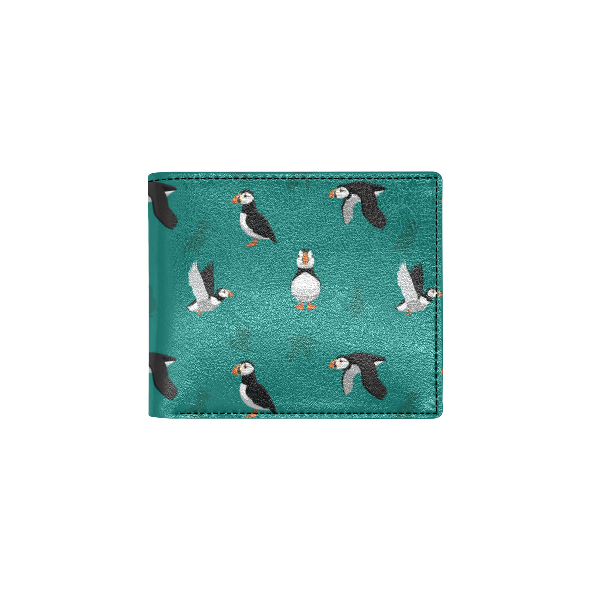Puffin Pattern Print Design A02 Men's ID Card Wallet
