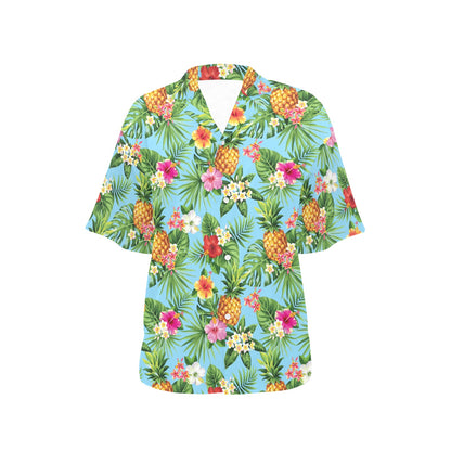 Pineapple Hawaiian flower Tropical Women's Hawaiian Shirt