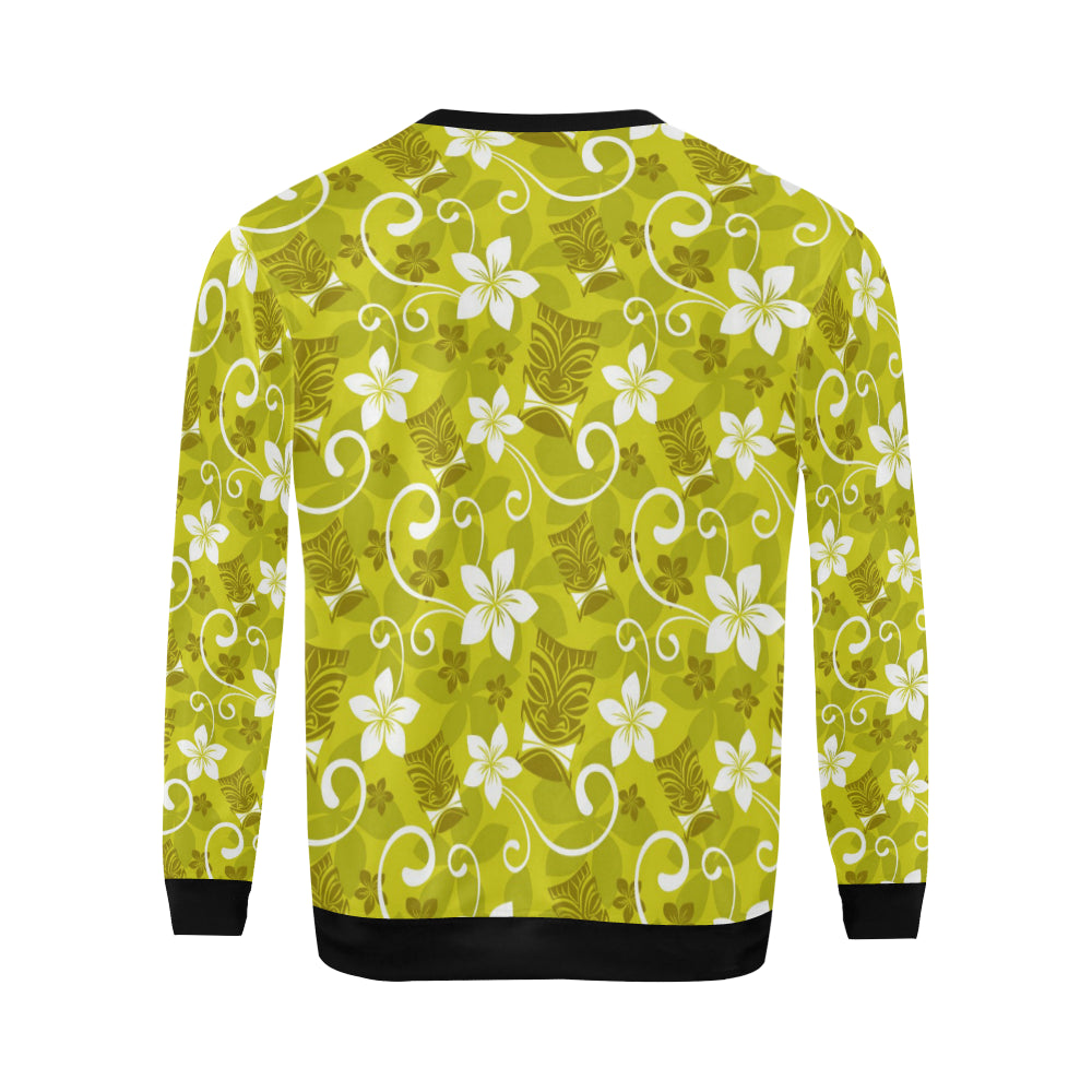 Hawaiian Themed Pattern Print Design H019 Men Long Sleeve Sweatshirt