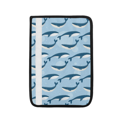 Blue Whale Pattern Print Design 02 Car Seat Belt Cover
