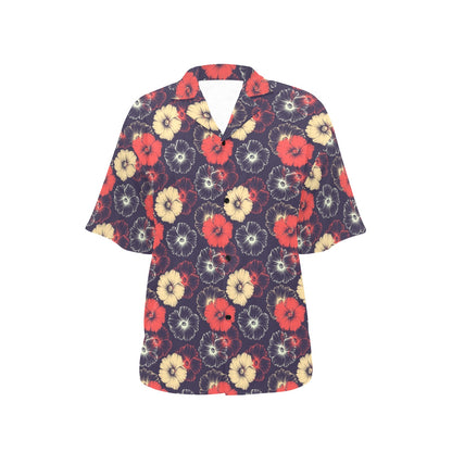 Tropical Flower Print Design LKS302 Women's Hawaiian Shirt