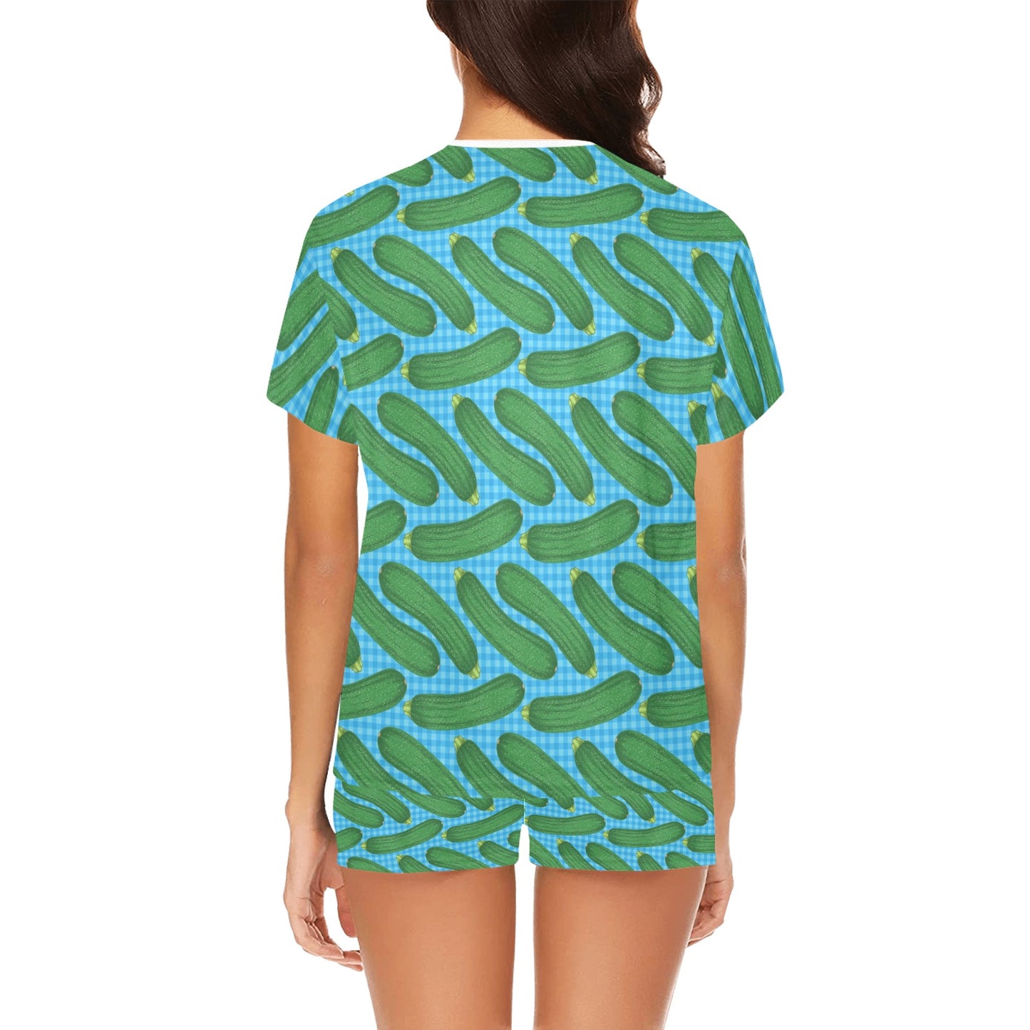 Zucchini Print Design LKS301 Women's Short Pajama Set