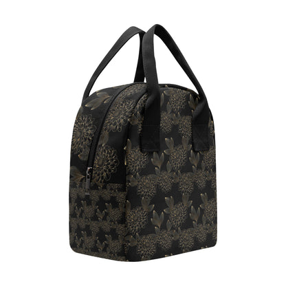 Dahlia Pattern Print Design DH04 Insulated Lunch Bag