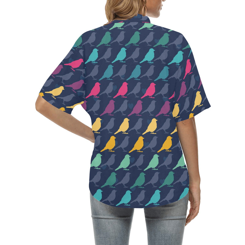 Birds Pattern Print Design 01 Women's Hawaiian Shirt