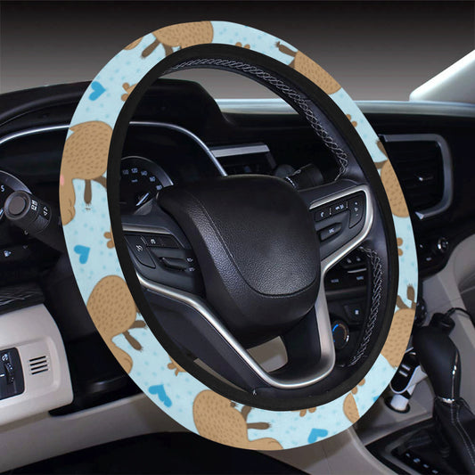 Capybara Pattern Print Design 01 Steering Wheel Cover with Elastic Edge
