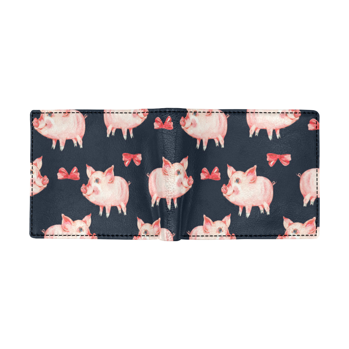 Pig Cute Pattern Print Design 02 Men's ID Card Wallet