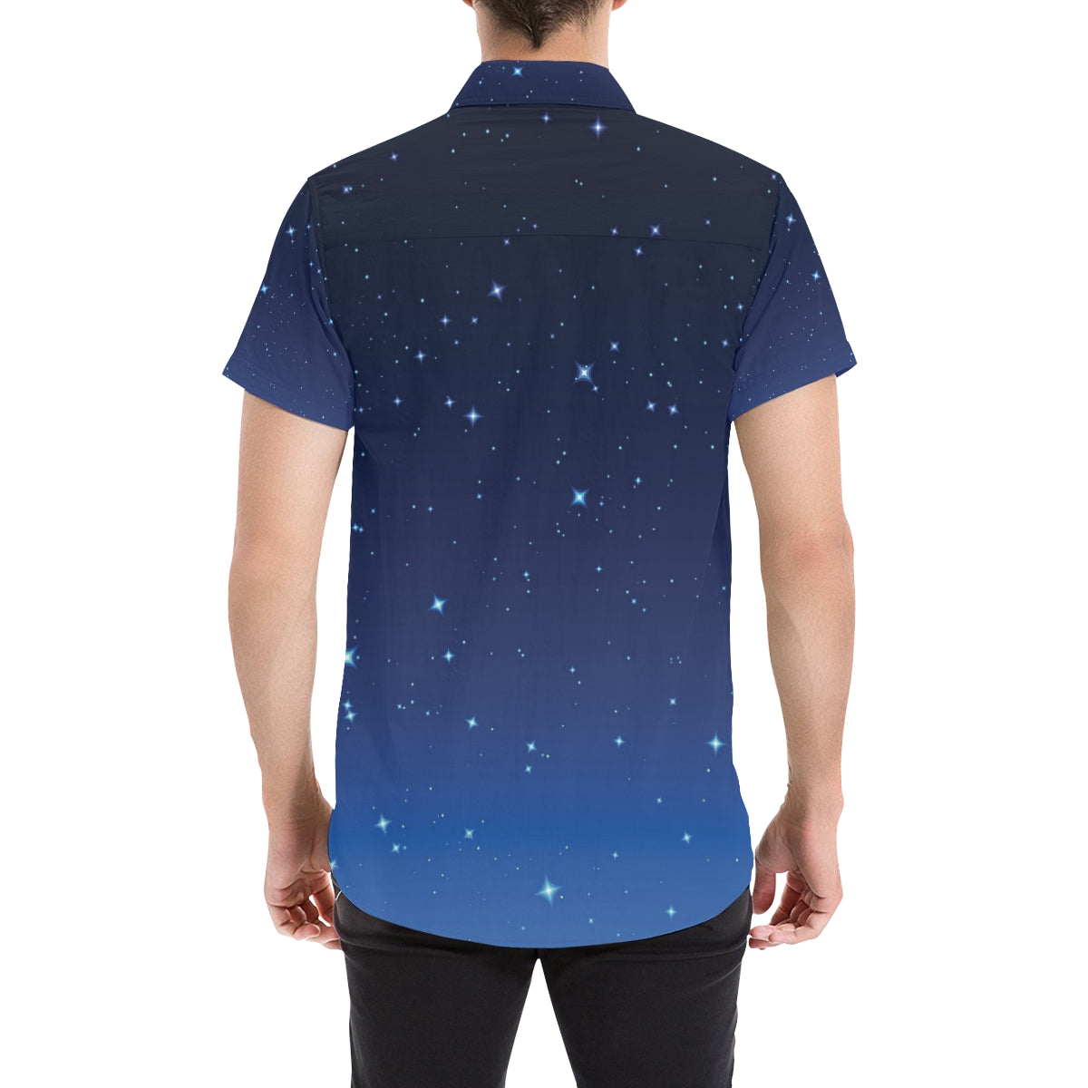 Night sky Pattern Print Design A01 Men's Short Sleeve Button Up Shirt
