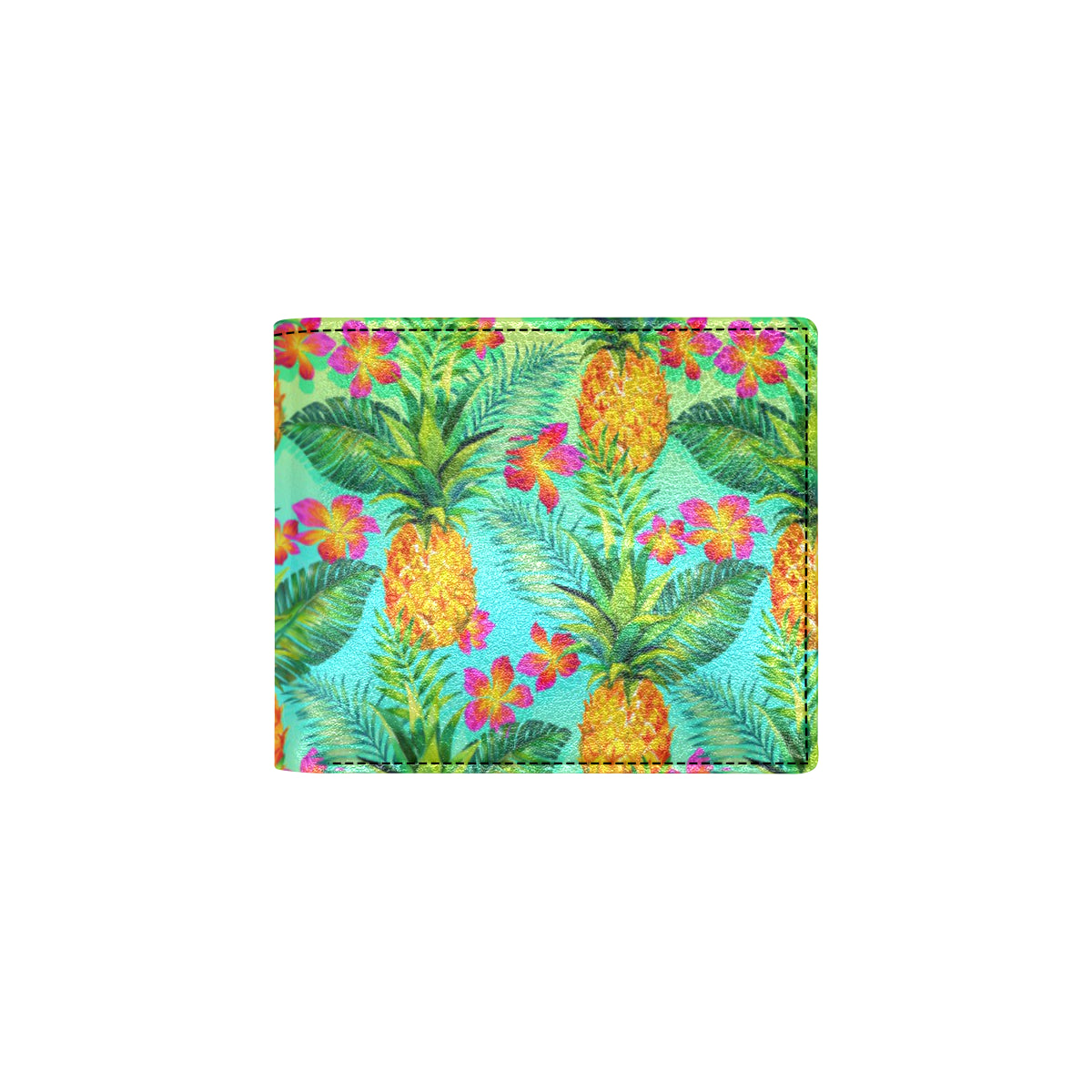 Pineapple Pattern Print Design PP010 Men's ID Card Wallet