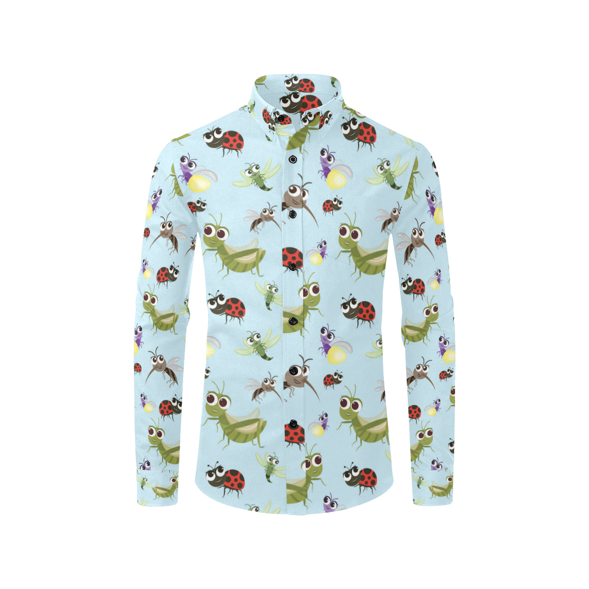 Ladybug Pattern Print Design 01 Men's Long Sleeve Shirt