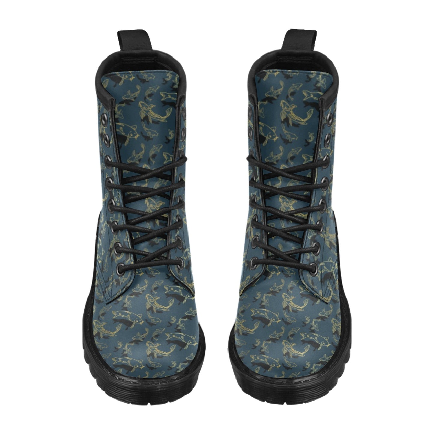 Koi Carp Gold Design Themed Print Women's Boots