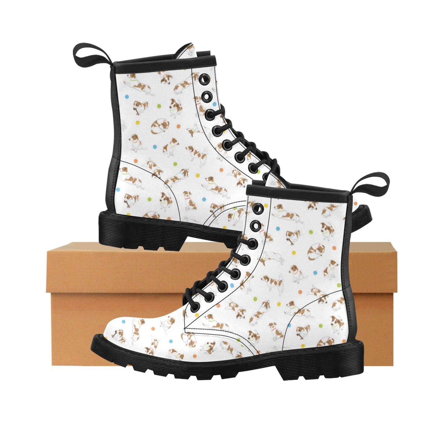 Russell Terriers With Balls Print Design LKS307 Women's Boots
