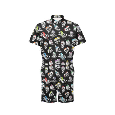 Skull Print Design LKS3013 Men's Romper