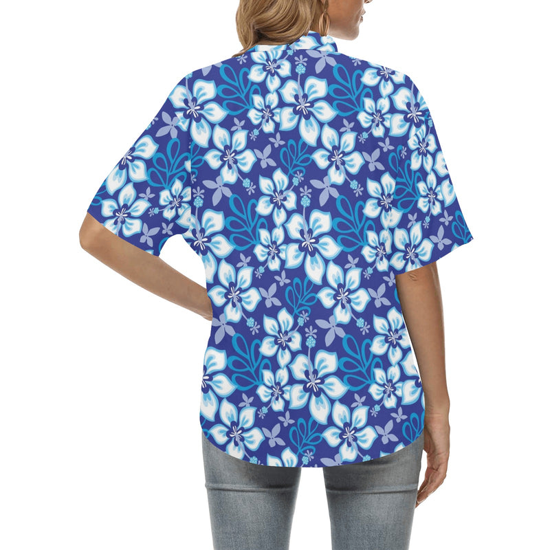 Hibiscus Pattern Print Design HB04 Women's Hawaiian Shirt