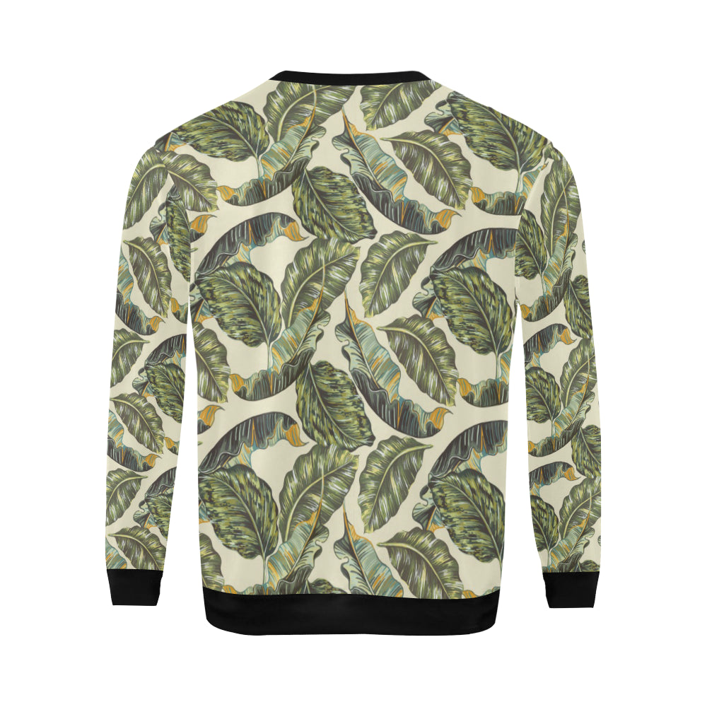 Banana Leaf Pattern Print Design BL08 Men Long Sleeve Sweatshirt