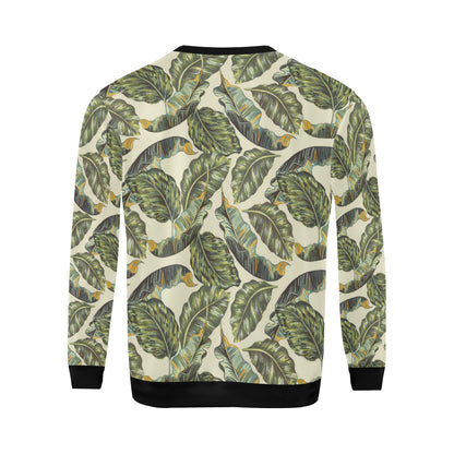 Banana Leaf Pattern Print Design BL08 Men Long Sleeve Sweatshirt