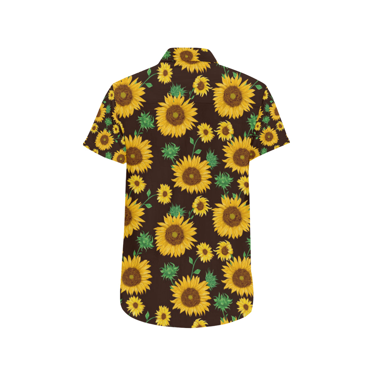 Sunflower Pattern Print Design SF01 Men's Short Sleeve Button Up Shirt