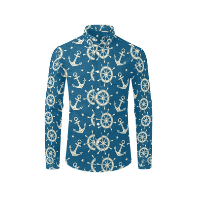 Anchor Pattern Print Design 01 Men's Long Sleeve Shirt