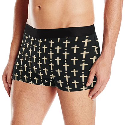 Cross Pattern Print Design 03 Men's Boxer Briefs