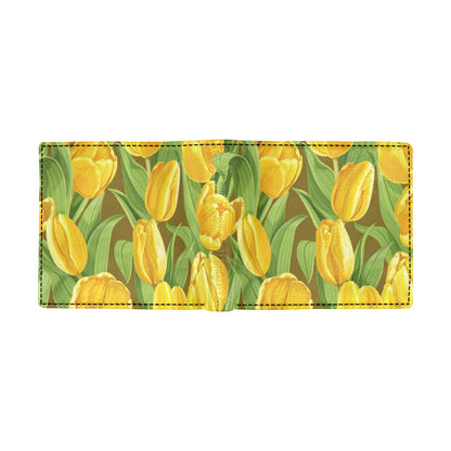 Tulip Yellow Pattern Print Design TP010 Men's ID Card Wallet