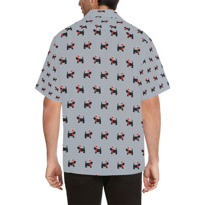 Scottish Christmas Themed Terriers Print Design LKS3018 Men's Hawaiian Shirt