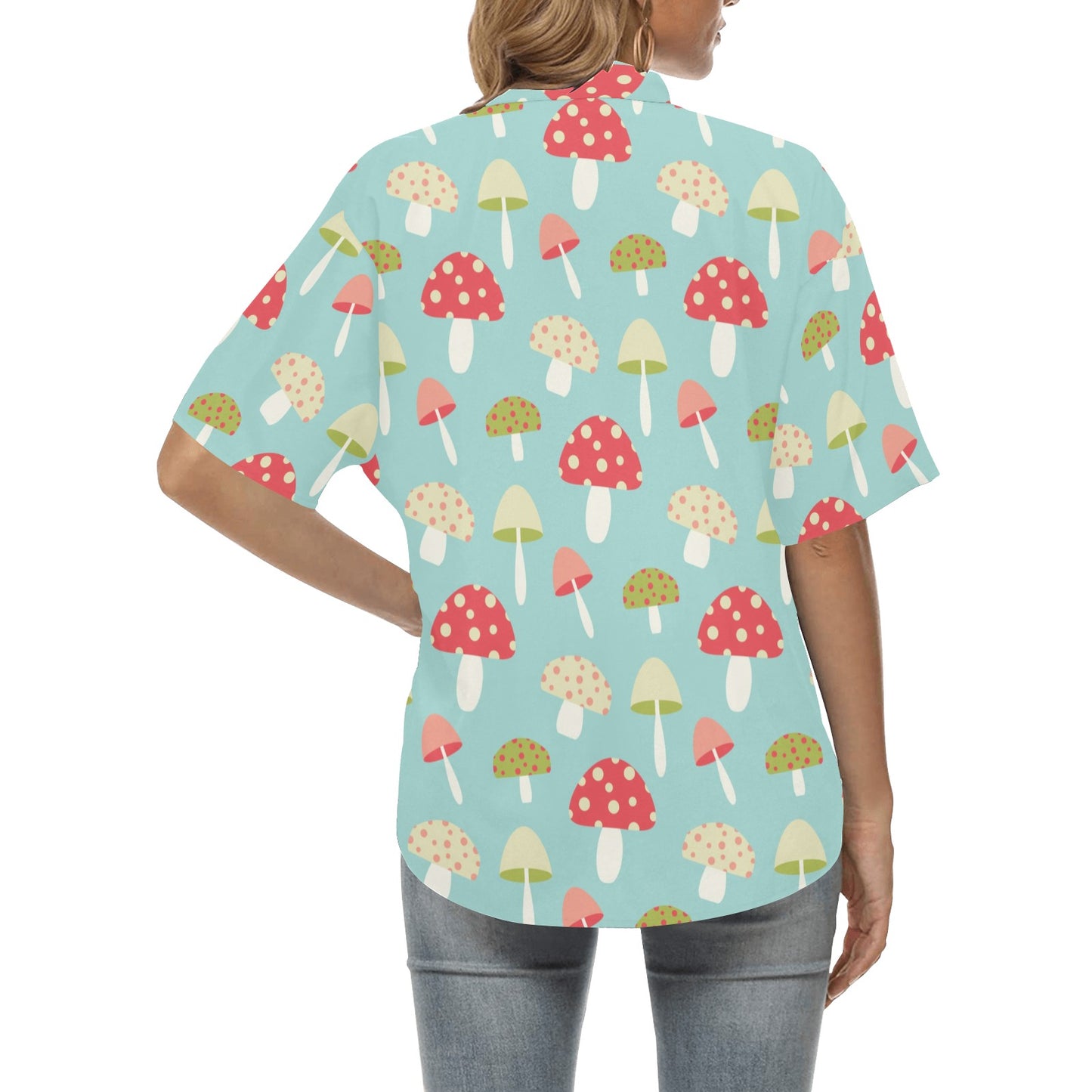 Mushroom Pattern Print Design A01 Women's Hawaiian Shirt