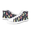 Acoustic Guitar Print Design LKS401 High Top Women's White Shoes