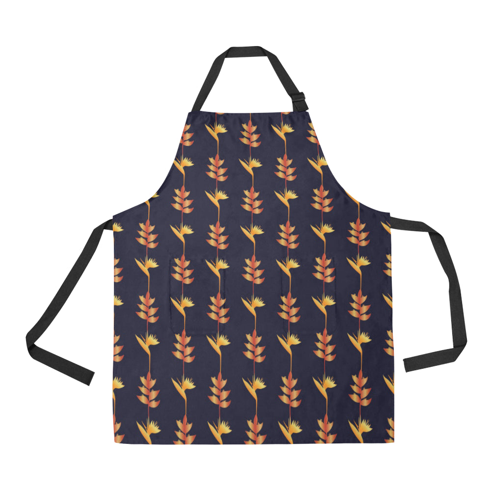 Heliconia Pattern Print Design HL06 Apron with Pocket