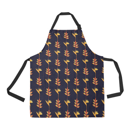 Heliconia Pattern Print Design HL06 Apron with Pocket