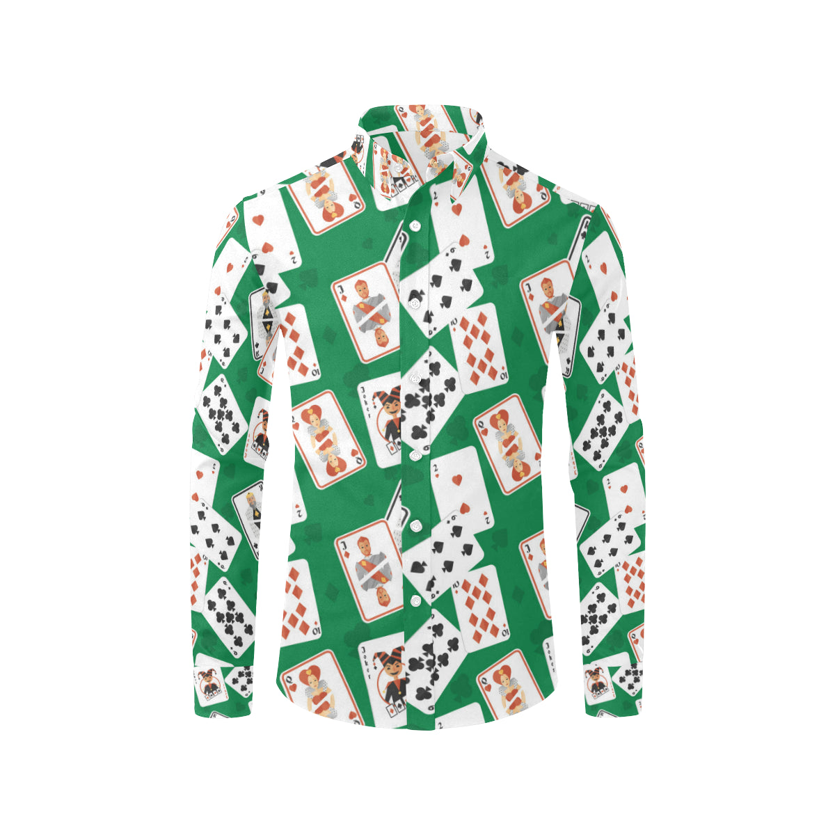 Poker Cards Pattern Print Design A03 Men's Long Sleeve Shirt