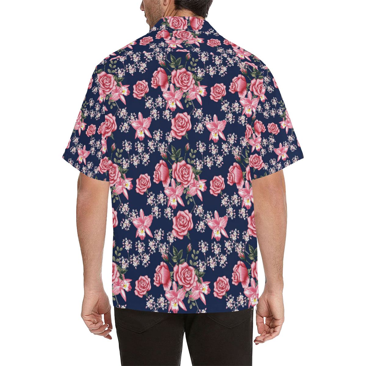 Rose Pattern Print Design A05 Men's Hawaiian Shirt