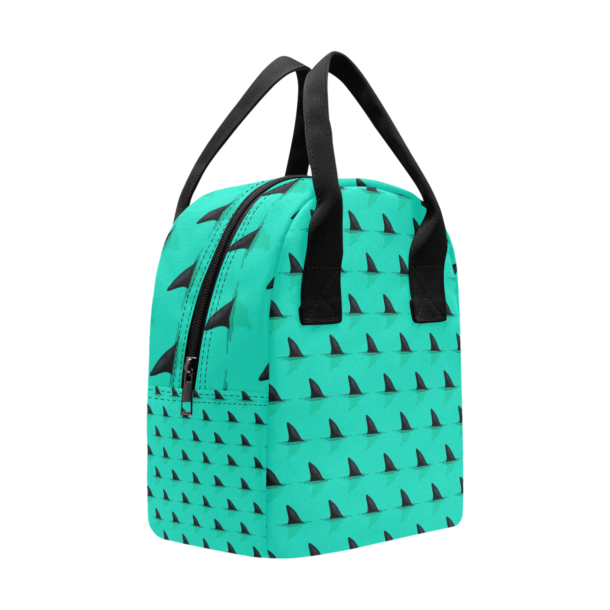 Shark Fin Pattern Insulated Lunch Bag