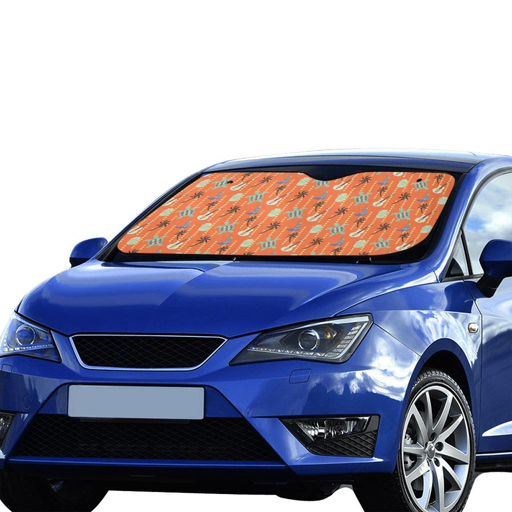 Ukulele Print Design LKS402 Car front Windshield Sun Shade
