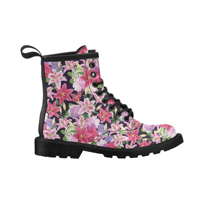 Lily Pattern Print Design LY017 Women's Boots