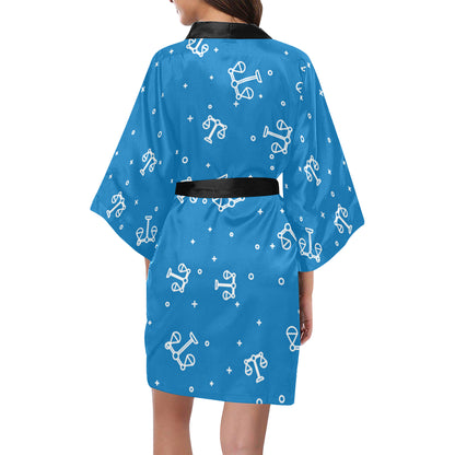 Libra Pattern Print Design 05 Women's Short Kimono