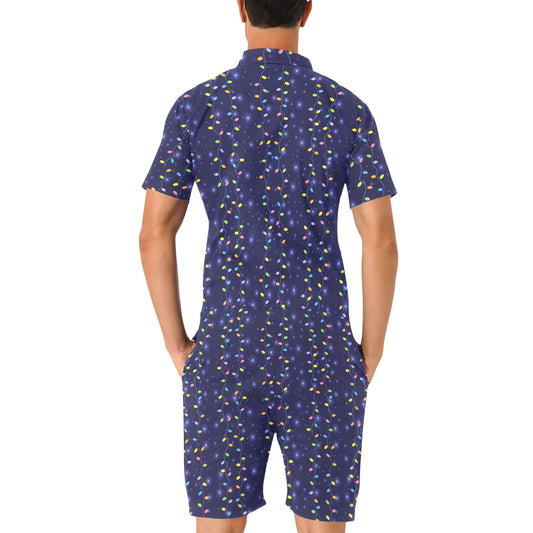 Christmas Light Pattern Print Design 03 Men's Romper