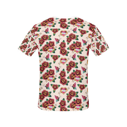 Tattoo Rose Print Design LKS302 Women's  T-shirt