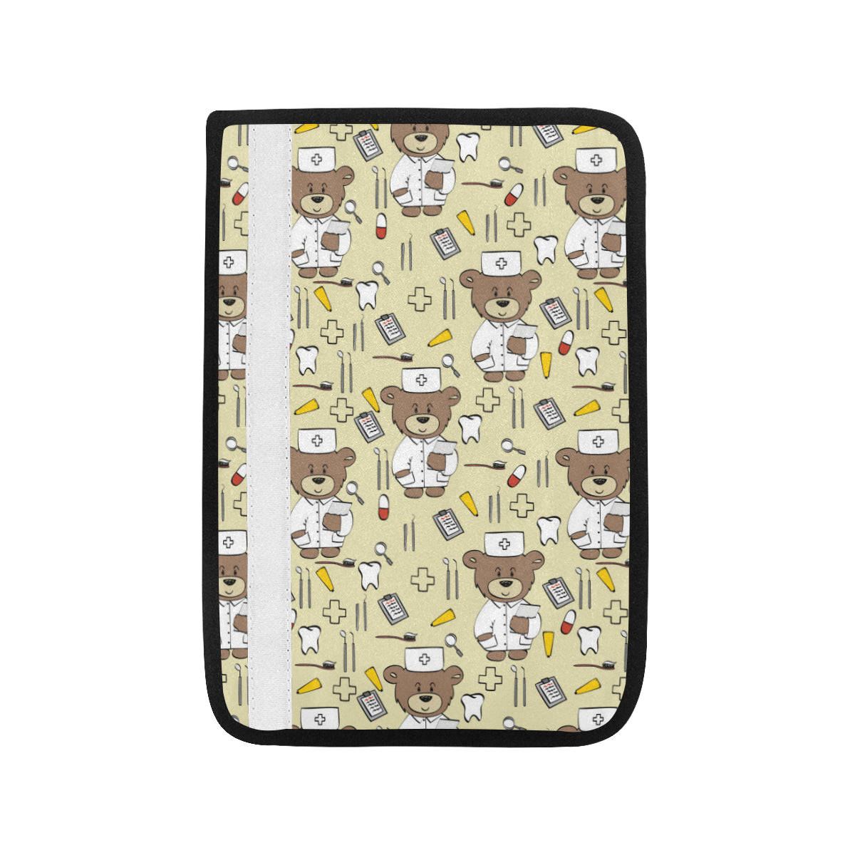 Nurse Bear Pattern Print Design A02 Car Seat Belt Cover