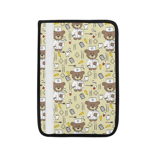 Nurse Bear Pattern Print Design A02 Car Seat Belt Cover