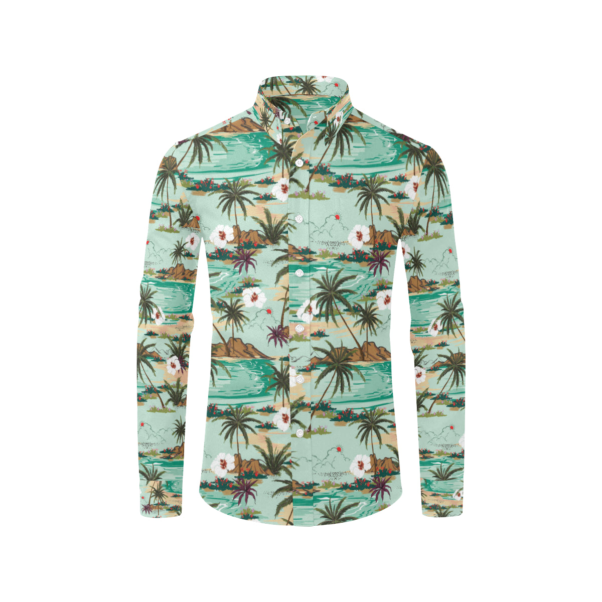 Pacific island Pattern Print Design A03 Men's Long Sleeve Shirt
