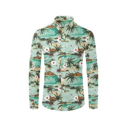 Pacific island Pattern Print Design A03 Men's Long Sleeve Shirt