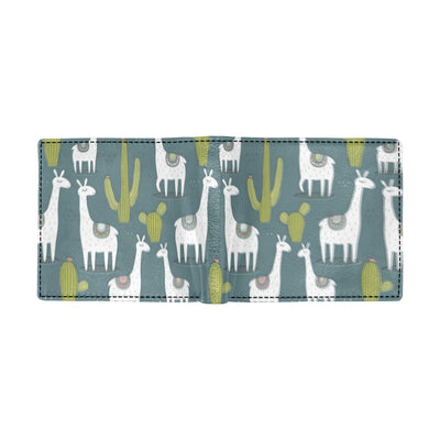 Llama Cactus Pattern Print Design 03 Men's ID Card Wallet