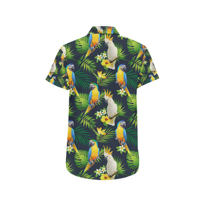 Parrot Pattern Print Design A03 Men's Short Sleeve Button Up Shirt