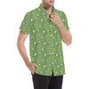 Zombie Eyes Design Pattern Print Men's Short Sleeve Button Up Shirt