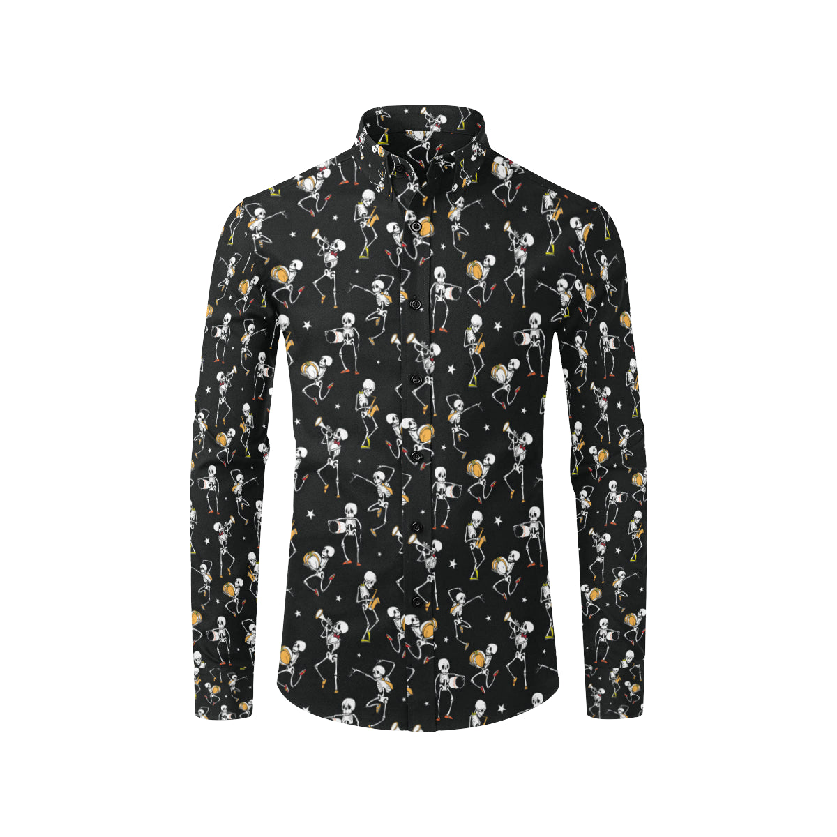 Skeleton Dance Print Men's Long Sleeve Shirt