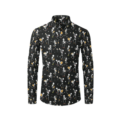 Skeleton Dance Print Men's Long Sleeve Shirt
