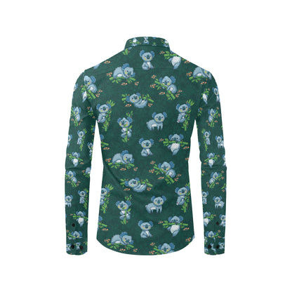 Koala Blue Design Print Men's Long Sleeve Shirt