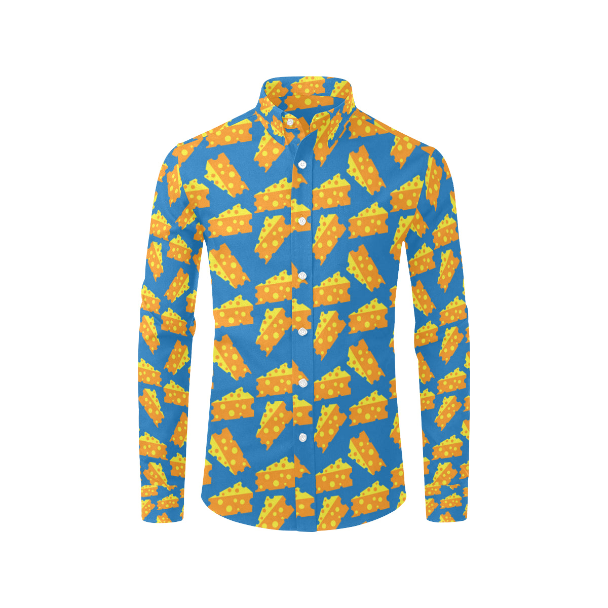 Cheese Pattern Print Design 05 Men's Long Sleeve Shirt
